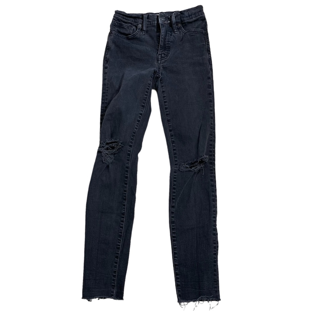 Madewell 9" High Rise Skinny Jeans Women's Size 24 Stretch Denim Dark Wash Black - Picture 2 of 13